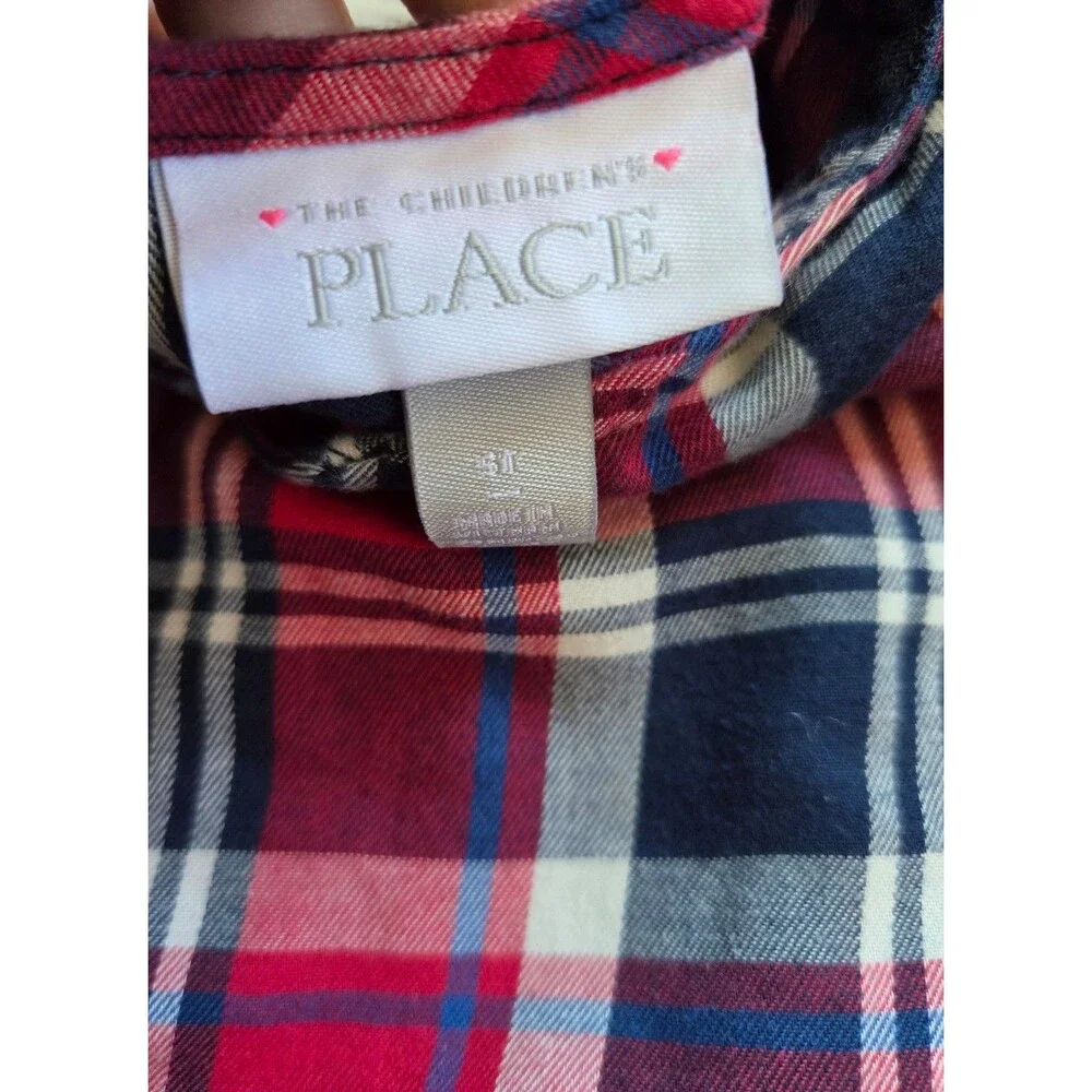The Childrens Place plaid red shirt size 5t short sleeve